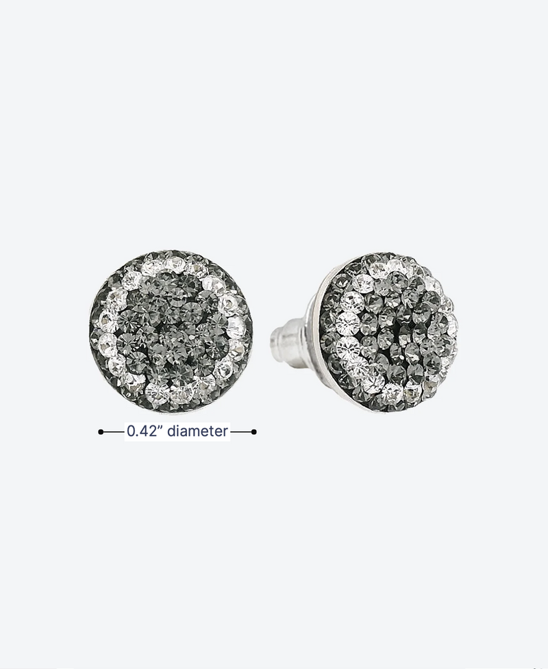 Dainty Round studs 2 tones - La Costa Organic Jewelry