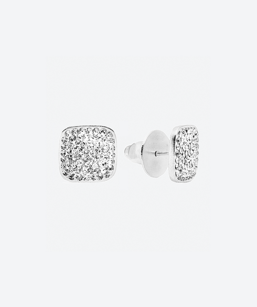 Crystal Square Studs - La Costa Organic Jewelry