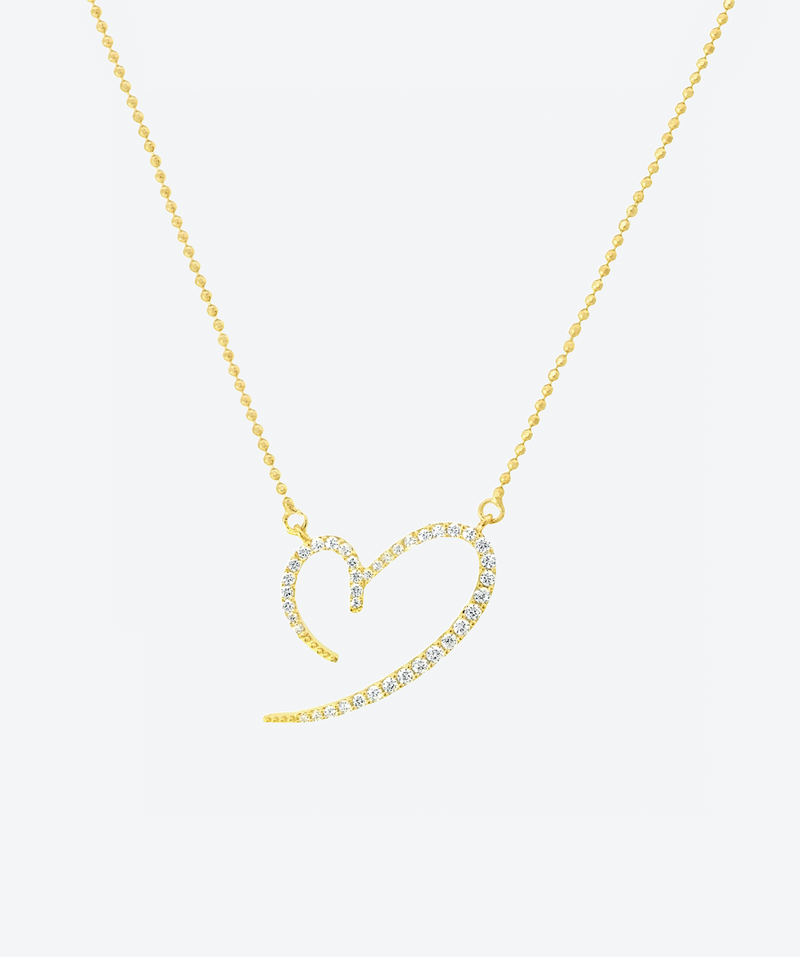 Crystal Hearts For moms Necklace Crystal / Gold - La Costa Organic Jewelry