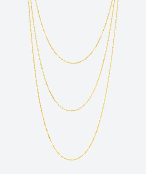 Triple Strand Dainty Chain Necklace - La Costa Organic Jewelry