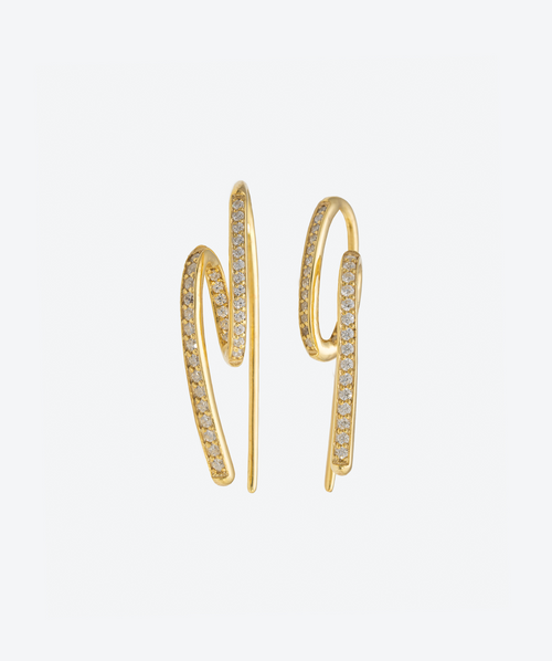 High Roller Loops Crystal / Gold - La Costa Organic Jewelry