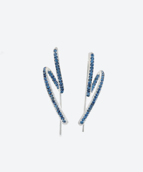 High Roller Loops Sapphire / Silver - La Costa Organic Jewelry