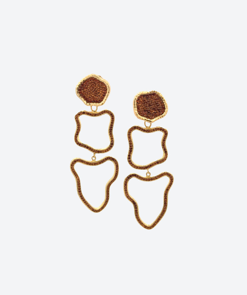 Open Geode Cascade Earrings