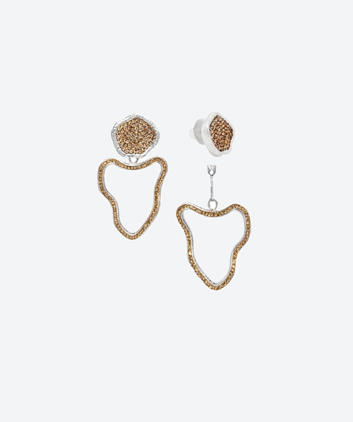Dainty Open Geode Cascade Earrings Gold / Silver - La Costa Organic Jewelry
