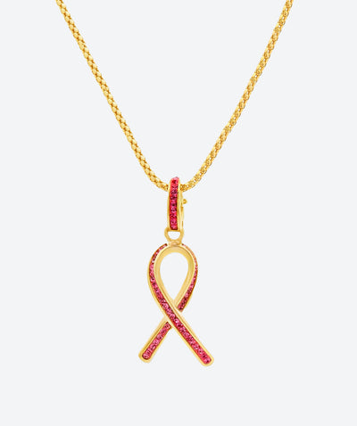 Brilliant Faith Ribbon Charm Necklace - La Costa Organic Jewelry