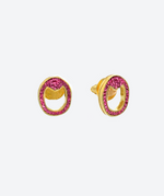 Open Circle Stud Earrings Rose / Gold - La Costa Organic Jewelry