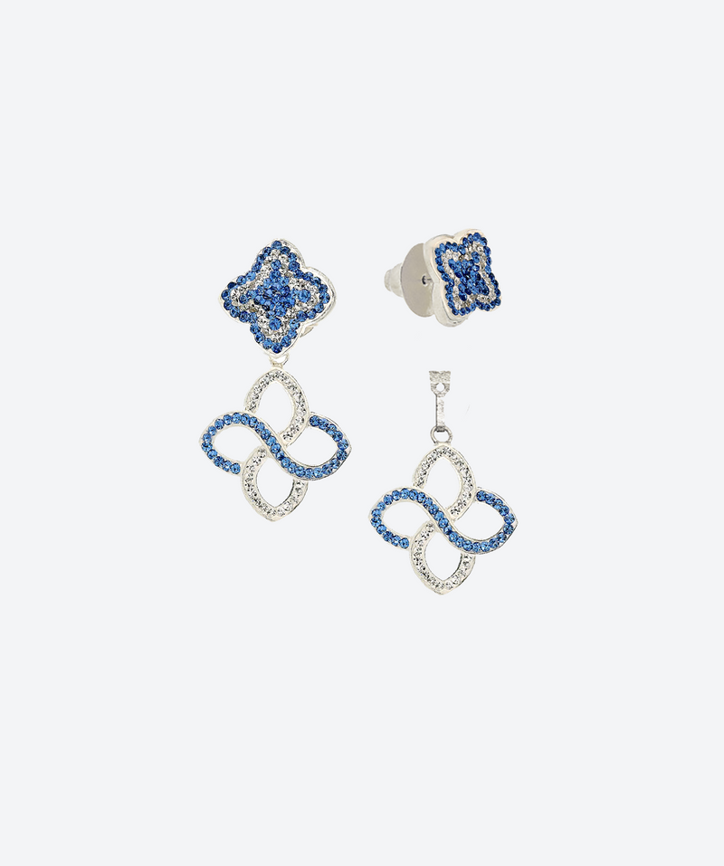 2 tones Dainty Flower Cascade Earrings - La Costa Organic Jewelry