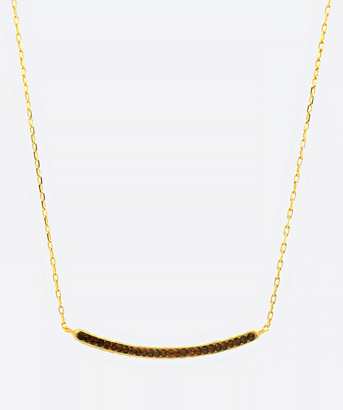 Simplicity Bar Necklace Cognac / gold - La Costa Organic Jewelry