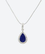 Dainty Tear Gem Charm Necklace - La Costa Organic Jewelry