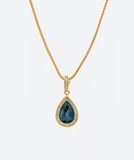 Dainty Tear Gem Charm Necklace - La Costa Organic Jewelry