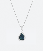 Dainty Tear Gem Charm Necklace - La Costa Organic Jewelry