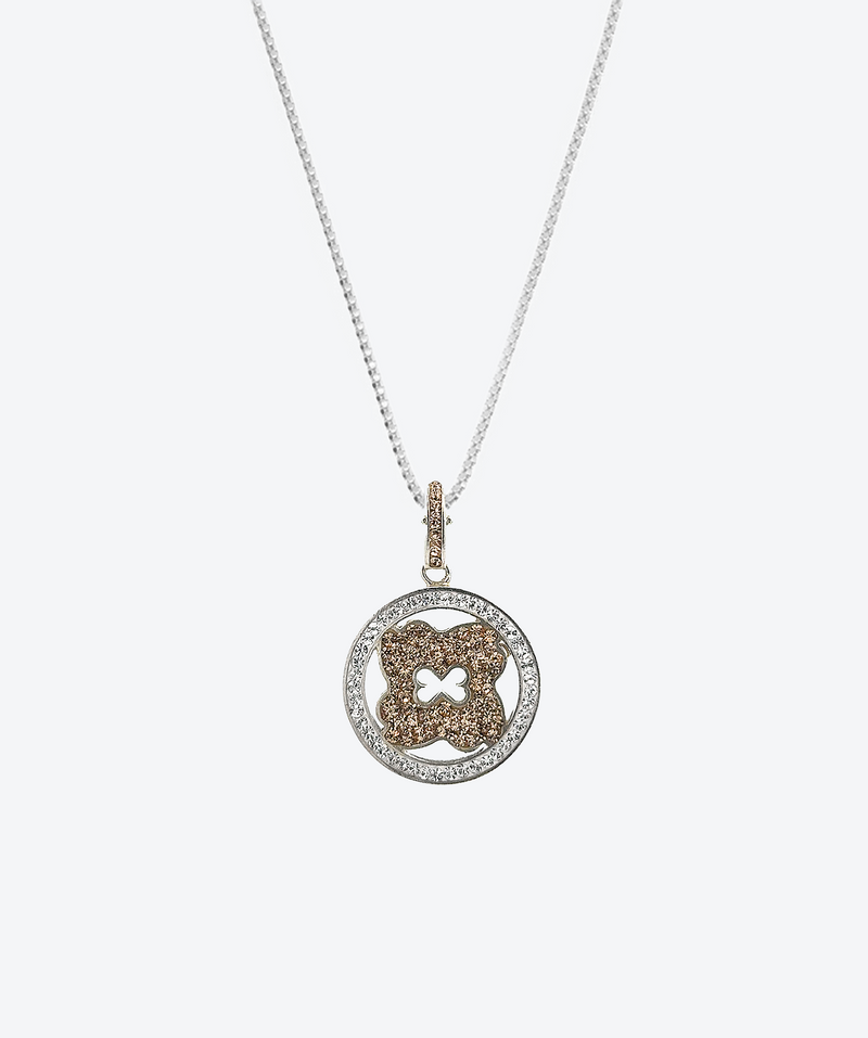 Flower Logo Charm Necklace Gold / Silver - La Costa Organic Jewelry