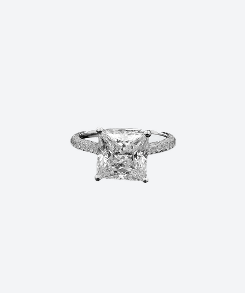 Radiant Square 3ct Crystal Solitaire Ring - La Costa Organic Jewelry