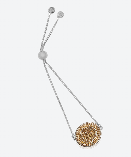 Dainty Crystal Slide Bracelet Gold / Silver - La Costa Organic Jewelry