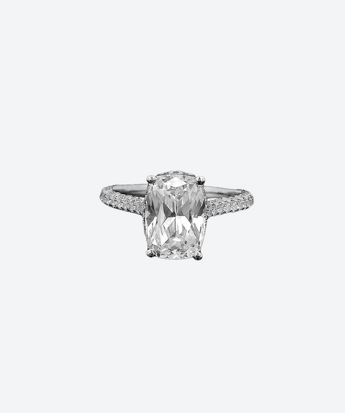 Cushion 3ct Crystal Solitaire Ring - La Costa Organic Jewelry