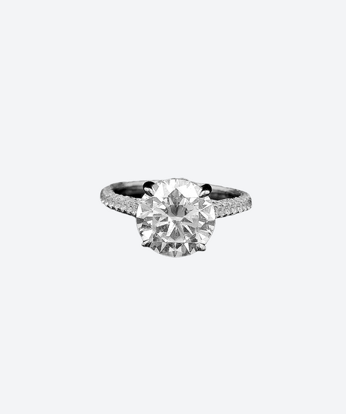 Round 3ct Crystal Solitaire Ring - La Costa Organic Jewelry