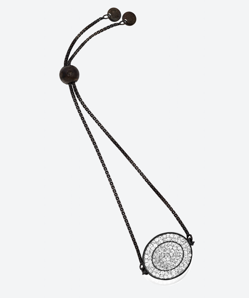 Dainty Crystal Slide Bracelet Crystal / Black - La Costa Organic Jewelry