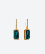 Dainty Rectangle Loop Abalone / Gold - La Costa Organic Jewelry