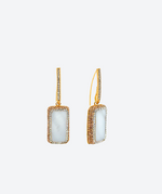 Dainty Rectangle Loop Mother of Pearl / Gold - La Costa Organic Jewelry