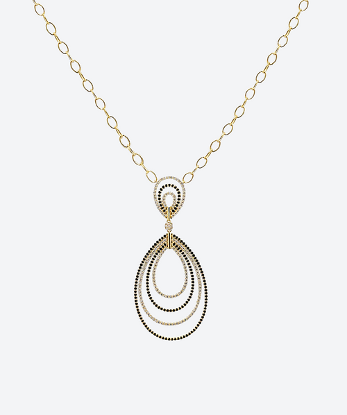 Multi Layer Necklace Crystal & Hematite / Gold - La Costa Organic Jewelry
