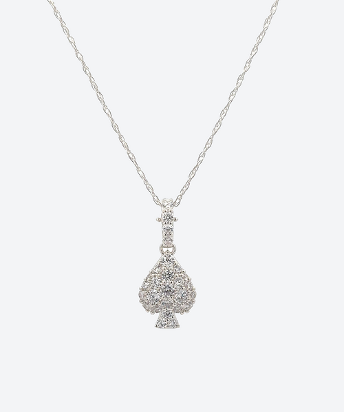 Brimming Spade Necklace Crystal / Silver - La Costa Organic Jewelry