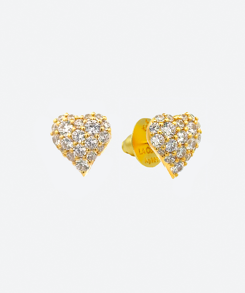 Brimming Heart Stud Earrings - La Costa Organic Jewelry