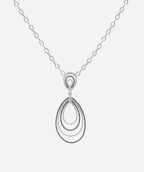 Multi Layer Necklace Crystal & Hematite / Silver - La Costa Organic Jewelry