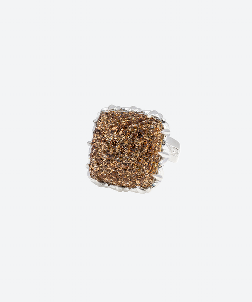 Tiara Crystal Ring Gold / Silver - La Costa Organic Jewelry