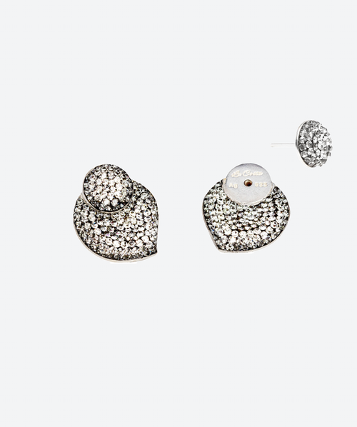 Luna 2Way Hug Earrings Black Diamond / Silver - La Costa Organic Jewelry