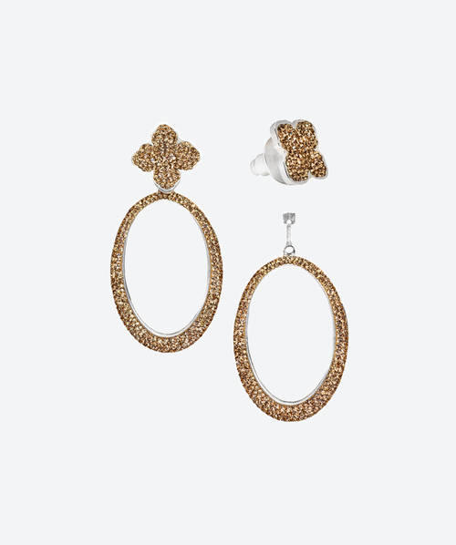 Flower O Drop Earrings Gold / Silver - La Costa Organic Jewelry