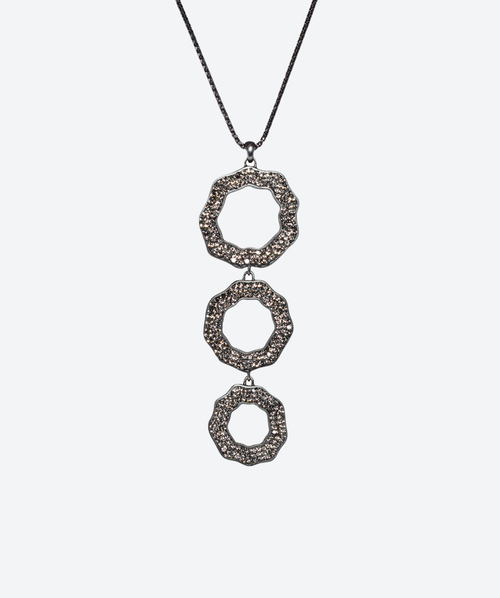 Reversible Geode Necklace Black Diamond / Black - La Costa Organic Jewelry