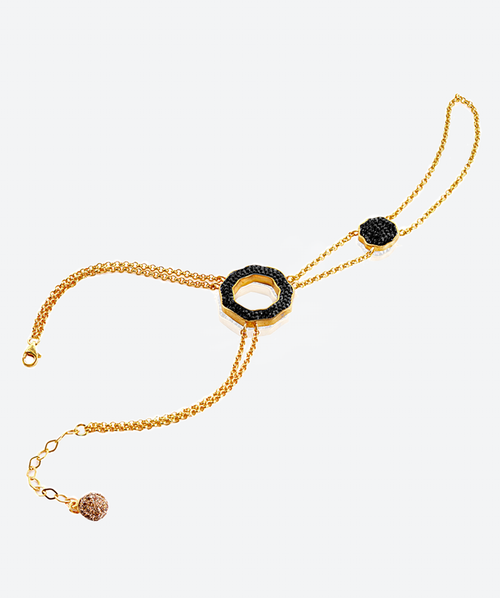 2Way Crystal Baciamano Hematite / Gold - La Costa Organic Jewelry