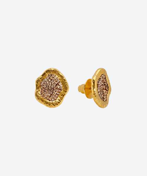 Geode Studs Gold / Gold - La Costa Organic Jewelry