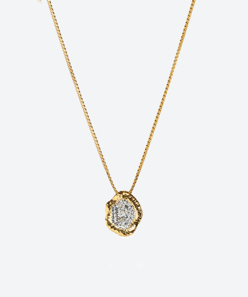 Dainty Geode Necklace Crystal / Gold - La Costa Organic Jewelry