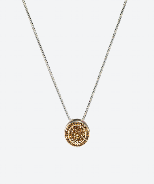Oval Crystal Necklace Gold / Silver - La Costa Organic Jewelry