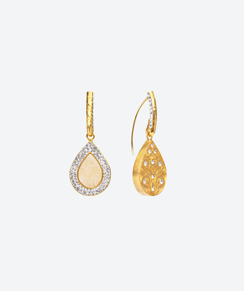 Reversible Gem Tear Loops - La Costa Organic Jewelry