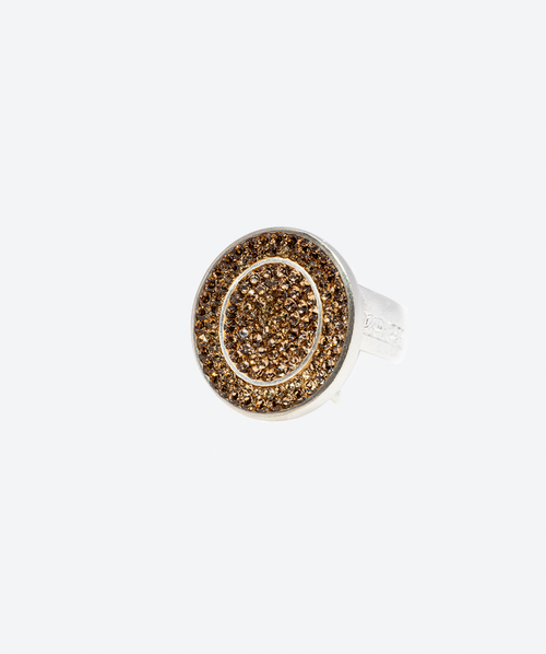 Dainty Oval Crystal Ring Gold / Silver - La Costa Organic Jewelry
