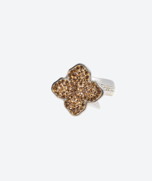 Flower Crystal Ring Gold / Silver - La Costa Organic Jewelry