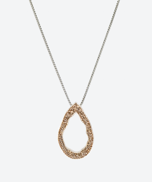 Open Tear Geode Necklace Gold / Silver - La Costa Organic Jewelry