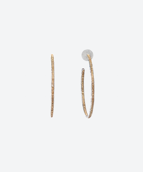 Inside Out Crystal Hoops Gold / Silver - La Costa Organic Jewelry