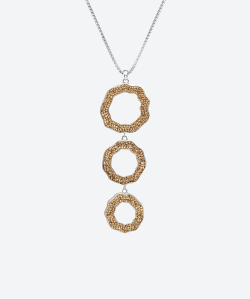 Reversible Geode Necklace Gold / Silver - La Costa Organic Jewelry