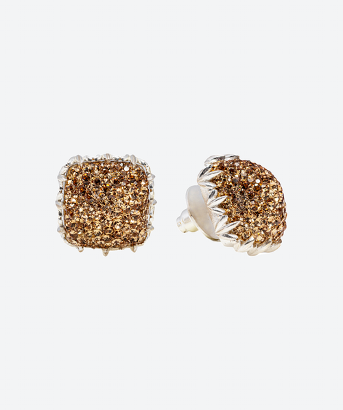 Tiara Crystal Studs Gold / Silver - La Costa Organic Jewelry