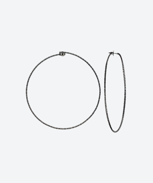 Diamond Cut Hoops Black - La Costa Organic Jewelry