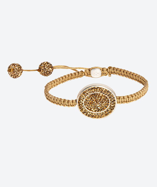 Dainty Oval Crystal Shamballa Bracelet Gold / Silver - La Costa Organic Jewelry