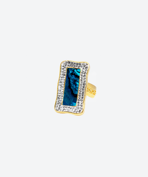 Rectangle Gem Ring - La Costa Organic Jewelry