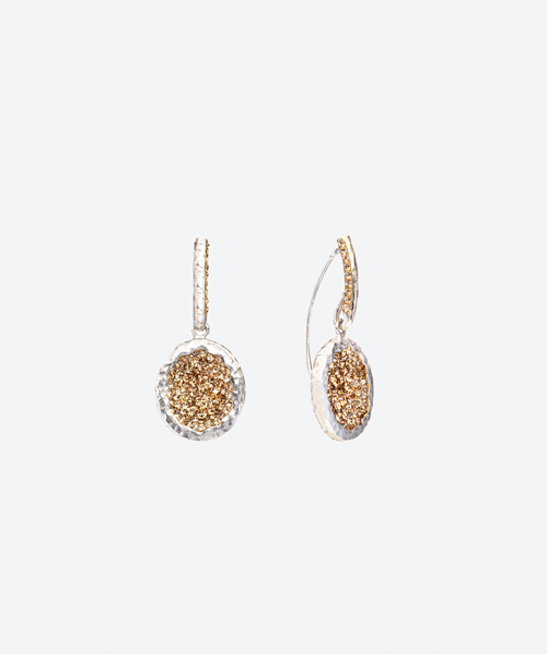 Oval Geode Loops Gold / Silver - La Costa Organic Jewelry