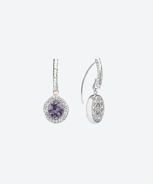 Oval Gem Loops Amethyst / Silver - La Costa Organic Jewelry