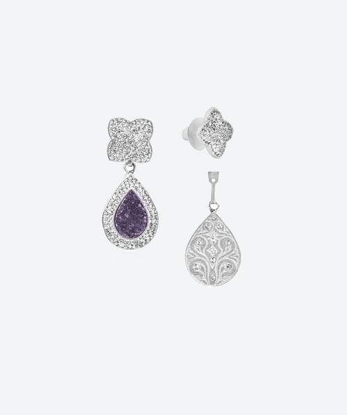 Flower Tear Gem Drop Earrings - La Costa Organic Jewelry