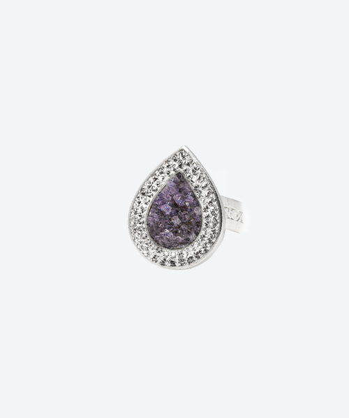 Dainty Tear Gem Ring Amethyst / Silver - La Costa Organic Jewelry