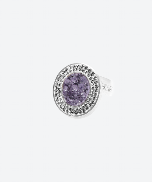 Dainty Oval Gem Ring Amethyst / Silver - La Costa Organic Jewelry